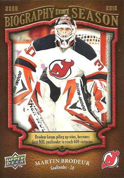 2009-10 Upper Deck - Biography of a Season #BOS30 Martin Brodeur  Front