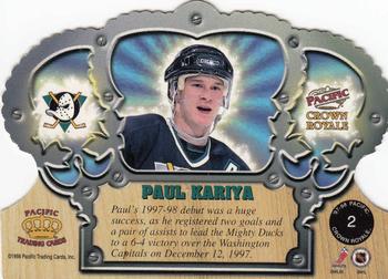 1997-98 Pacific Crown Royale #2 Paul Kariya Back