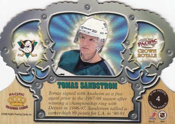 1997-98 Pacific Crown Royale #4 Tomas Sandstrom Back