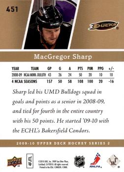 2009-10 Upper Deck - UD Exclusives #451 MacGregor Sharp Back