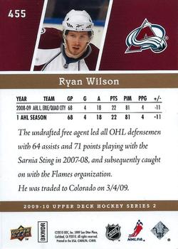 2009-10 Upper Deck - UD Exclusives #455 Ryan Wilson Back