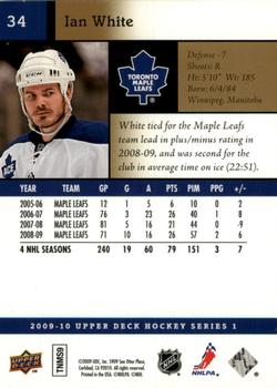 2009-10 Upper Deck - UD Exclusives #34 Ian White Back