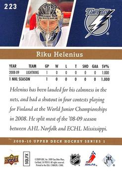 2009-10 Upper Deck - UD Exclusives #223 Riku Helenius Back