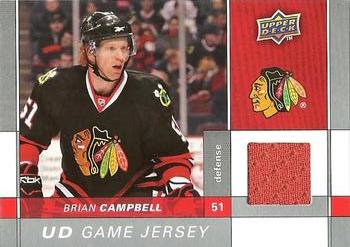 2009-10 Upper Deck - UD Game Jerseys #GJ-BC Brian Campbell  Front