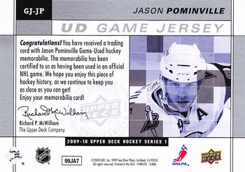 2009-10 Upper Deck - UD Game Jerseys #GJ-JP Jason Pominville  Back