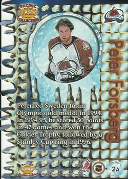 1997-98 Pacific Crown Collection - Slap Shots #2a Peter Forsberg Back