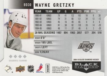 2009-10 Upper Deck Black Diamond - Horizontal Perimeter Die Cut #BD30 Wayne Gretzky Back