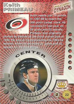 1997-98 Pacific Dynagon #22 Keith Primeau Back