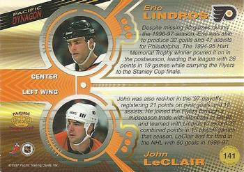 1997-98 Pacific Dynagon #141 John LeClair / Eric Lindros Back
