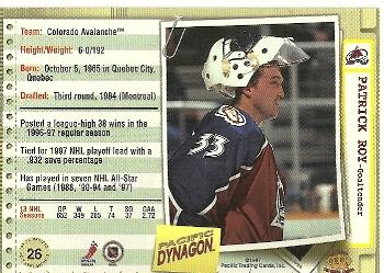 1997-98 Pacific Dynagon - Best-Kept Secrets #26 Patrick Roy Back
