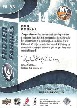 2009-10 Upper Deck Ice - Frozen Fabrics #FR-BB Bob Bourne  Back