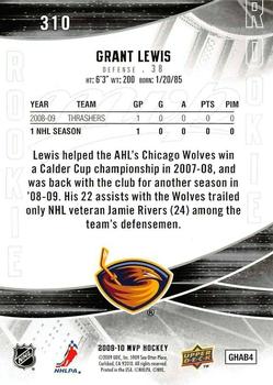 2009-10 Upper Deck MVP - Super Script #310 Grant Lewis  Back