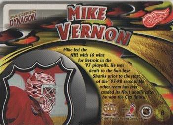 1997-98 Pacific Dynagon - Stonewallers #8 Mike Vernon Back