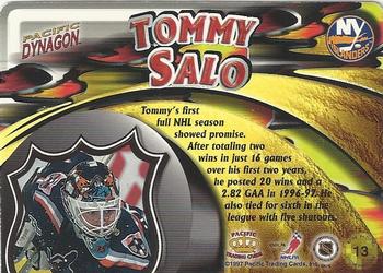 1997-98 Pacific Dynagon - Stonewallers #13 Tommy Salo Back