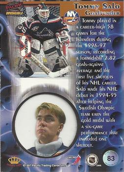 1997-98 Pacific Invincible #83 Tommy Salo Back