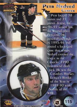 1997-98 Pacific Invincible #115 Petr Nedved Back