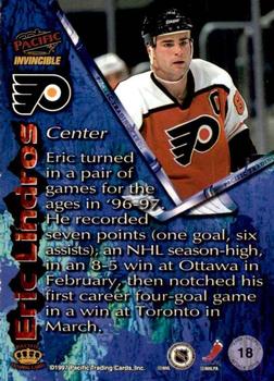 1997-98 Pacific Invincible - Attack Zone #18 Eric Lindros Back
