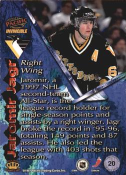 1997-98 Pacific Invincible - Attack Zone #20 Jaromir Jagr Back