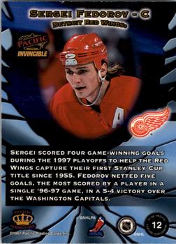 1997-98 Pacific Invincible - Feature Performers #12 Sergei Fedorov Back