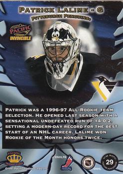 1997-98 Pacific Invincible - Feature Performers #29 Patrick Lalime Back