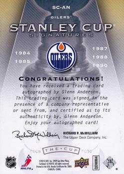 2009-10 Upper Deck The Cup - Stanley Cup Signatures #SC-AN Glenn Anderson  Back