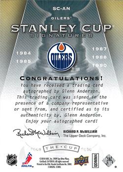 2009-10 Upper Deck The Cup - Stanley Cup Signatures #SC-GA Glenn Anderson  Back