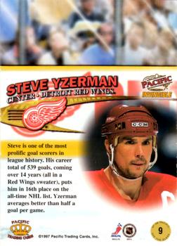 1997-98 Pacific Invincible - Off the Glass #9 Steve Yzerman Back