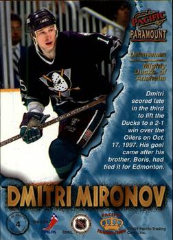 1997-98 Pacific Paramount #4 Dmitri Mironov Back