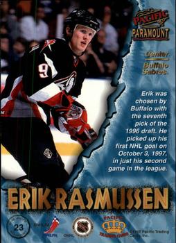 1997-98 Pacific Paramount #23 Erik Rasmussen Back