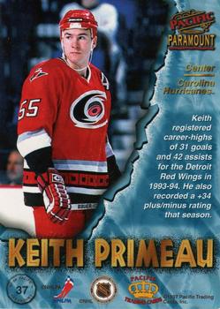 1997-98 Pacific Paramount #37 Keith Primeau Back