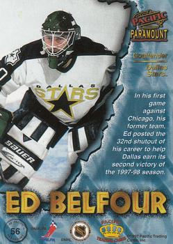 1997-98 Pacific Paramount #56 Ed Belfour Back