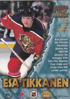 1997-98 Pacific Paramount #85 Esa Tikkanen Back