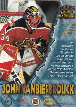 1997-98 Pacific Paramount #86 John Vanbiesbrouck Back
