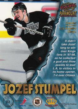 1997-98 Pacific Paramount #92 Jozef Stumpel Back