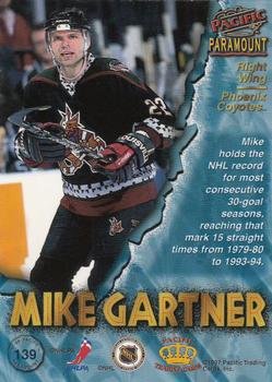 1997-98 Pacific Paramount #139 Mike Gartner Back