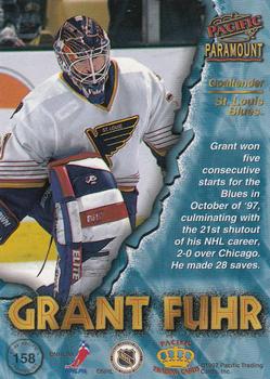 1997-98 Pacific Paramount #158 Grant Fuhr Back