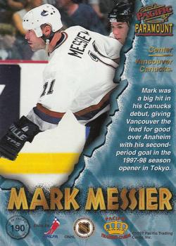 1997-98 Pacific Paramount #190 Mark Messier Back