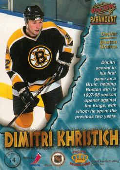 1997-98 Pacific Paramount #14 Dimitri Khristich Back
