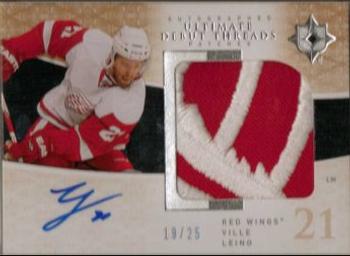 2009-10 Upper Deck Ultimate Collection - Debut Threads Patches Autographs #SDT-VL Ville Leino  Front