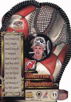 1997-98 Pacific Paramount - Glove Side #11 Martin Brodeur Back