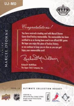 2009-10 Upper Deck Ultimate Collection - Ultimate Jerseys #UJ-MD Marcel Dionne  Back
