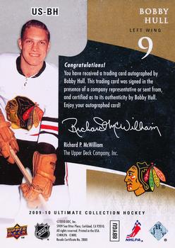 2009-10 Upper Deck Ultimate Collection - Ultimate Signatures #US-BH Bobby Hull  Back