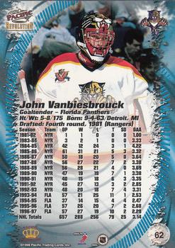 1997-98 Pacific Revolution #62 John Vanbiesbrouck Back