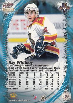 1997-98 Pacific Revolution #63 Ray Whitney Back