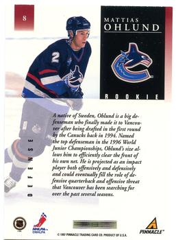 1997-98 Pinnacle #8 Mattias Ohlund Back