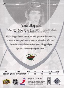 2007-08 Upper Deck Rookie Class Box Set #20 James Sheppard Back