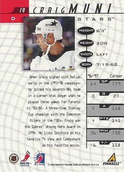 1997-98 Pinnacle Be a Player #19 Craig Muni Back