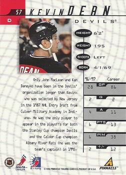 1997-98 Pinnacle Be a Player #57 Kevin Dean Back