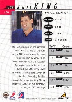 1997-98 Pinnacle Be a Player #108 Kris King Back