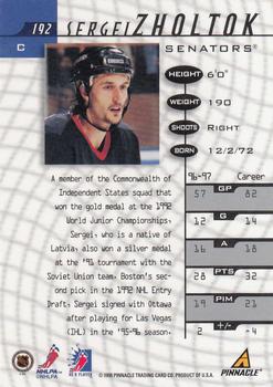 1997-98 Pinnacle Be a Player #192 Sergei Zholtok Back